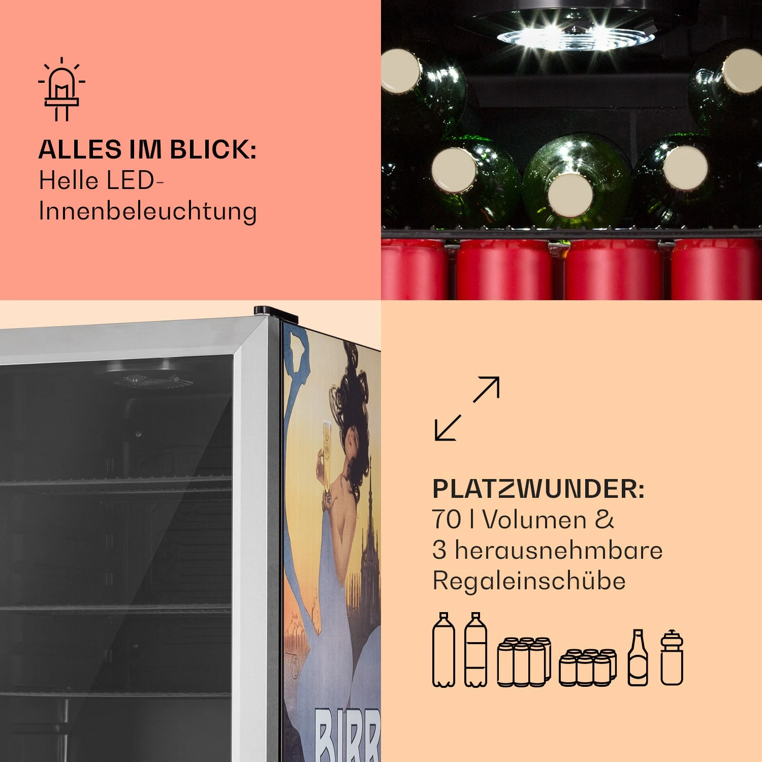 Beersafe 70 Birra Milano Edition Getränkekühlschrank Mit Glastür 7 Beersafe 70 Birra Milano Edition Getränkekühlschrank Mit Glastür – Bild 5