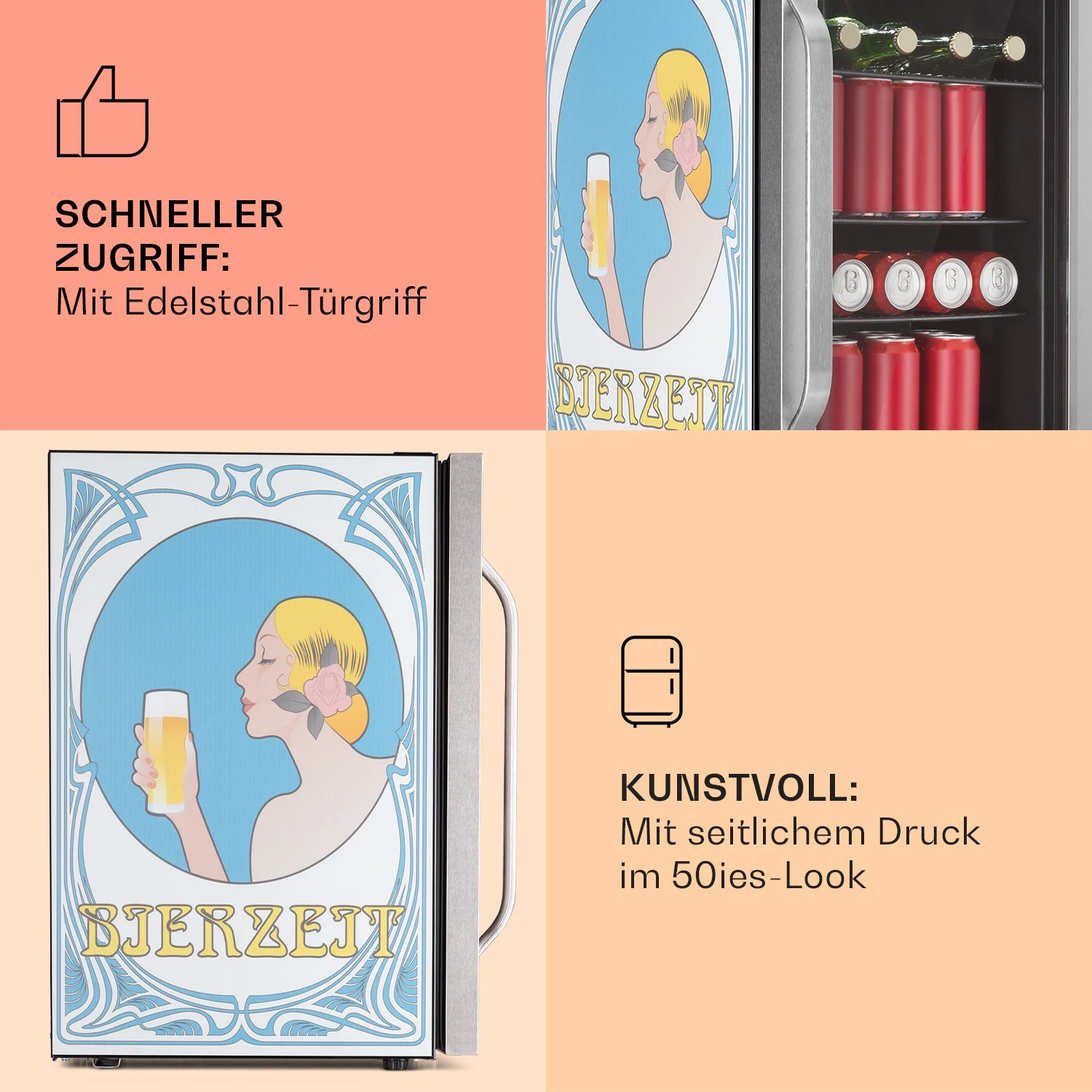 Beersafe 70 Bierzeit Edition Getränkekühlschrank Mit Glastür 70 Liter 6 Beersafe 70 Bierzeit Edition Getränkekühlschrank Mit Glastür 70 Liter – Bild 4