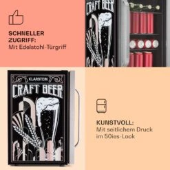 Beersafe Craft Beer Edition Getränkekühlschrank Mit Glastür 70 Liter -KLarstein Verkaufsgeschäft 10046064 de 0004 usp