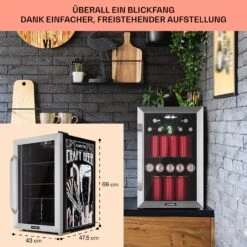 Beersafe Craft Beer Edition Getränkekühlschrank Mit Glastür 70 Liter -KLarstein Verkaufsgeschäft 10046064 de 0007 usp
