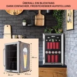 Beersafe 70 Birra Edition Getränkekühlschrank Mit Glastür 70 Liter -KLarstein Verkaufsgeschäft 10046065 de 0007 usp