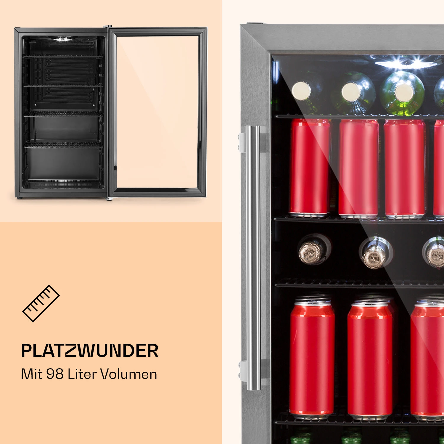 Beersafe 3XL Getränkekühlschrank Mit Glastür 98 Liter 4 Beersafe 3XL Getränkekühlschrank Mit Glastür 98 Liter – Bild 2
