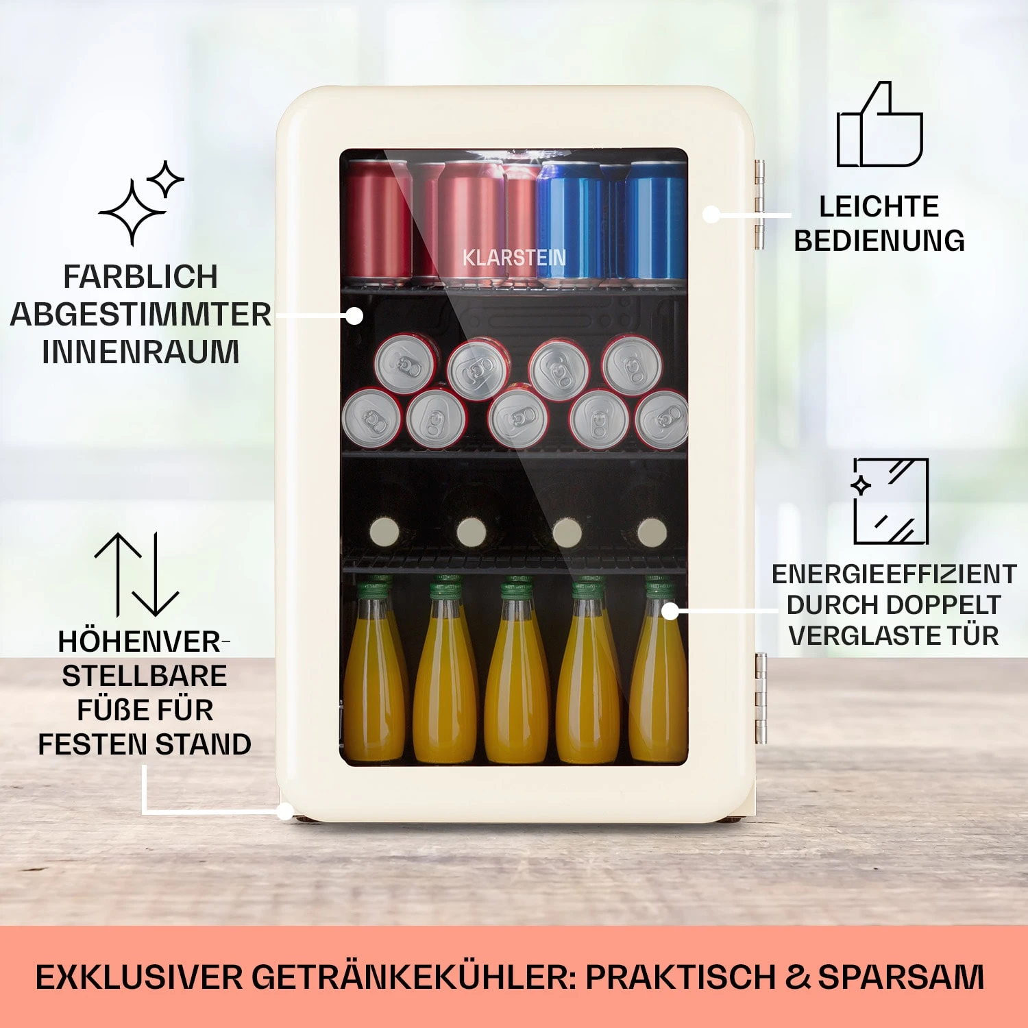 PopLife 70 Getränkekühlschrank Mit Glastür 70 Liter 7 PopLife 70 Getränkekühlschrank Mit Glastür 70 Liter – Bild 5