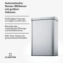 Touchless Sensor-Mülleimer 60L 11 Touchless Sensor-Mülleimer 60L -KLarstein Verkaufsgeschäft 10046163 de 0002 usp