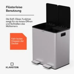 [Wiederverpackt] EcoVista Mülleimer Mit Kompostbehälter Abfalleimer 40 Liter -KLarstein Verkaufsgeschäft 10046168 de 0005 usp 1