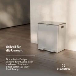 [Wiederverpackt] EcoVista Mülleimer Mit Kompostbehälter Abfalleimer 40 Liter -KLarstein Verkaufsgeschäft 10046168 de 0006 usp 1