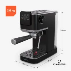 [Wiederverpackt] SteelPresso Slim Touch Espressomaschine -KLarstein Verkaufsgeschäft 10046330 yy 0011 dimensions