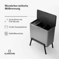 [Gebraucht] Yuma Mülleimer 40 L Inkl. Komposteimer -KLarstein Verkaufsgeschäft 10046333 de 0003 usp