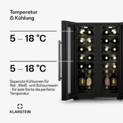 [Gebraucht] Shiraz Weinkühlschrank | 2 Kühlzonen -KLarstein Verkaufsgeschäft 10046441 de 0004 usp