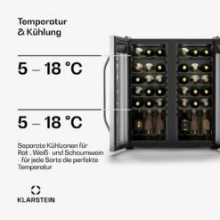 [Gebraucht] Vinamour Weinkühlschrank | 2 Kühlzonen -KLarstein Verkaufsgeschäft 10046444 de 0004 usp