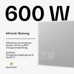 [Wiederverpackt] Infrared Heater | Smart Mirror | Infrarot | 600 W | IP44 -KLarstein Verkaufsgeschäft 10046459 de 0002 usp