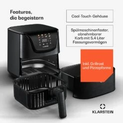 [Gebraucht] AeroVital Deluxe Heißluftfritteuse | 1700 W | | Inkl. Zubehör -KLarstein Verkaufsgeschäft 10046461 de 0006 usp
