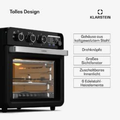 [Wiederverpackt] Air Glaze Heißluftfritteuse | 2000 Watt | 34 Liter -KLarstein Verkaufsgeschäft 10046474 de 0004 usp
