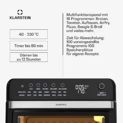 [Gebraucht] Air Glaze Digital Heißluftfritteuse | 2100 W | 34 Liter -KLarstein Verkaufsgeschäft 10046475 de 0005 usp