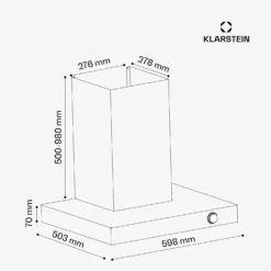 [Wiederverpackt] AirNova Dunstabzugshaube| 60 Cm -KLarstein Verkaufsgeschäft 10046497 yy 0011 dimensions