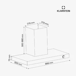 [Wiederverpackt] AirNova Dunstabzugshaube| 90 Cm -KLarstein Verkaufsgeschäft 10046498 yy 0011 dimensions 1