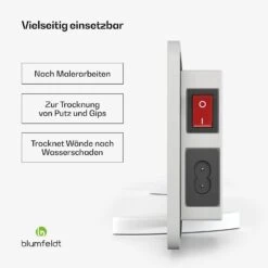 [Wiederverpackt] DryWave Infrarot-Wandtrockner | 50 W | Trocknet Farbe Und Putz -KLarstein Verkaufsgeschäft 10046529 de 0005 usp