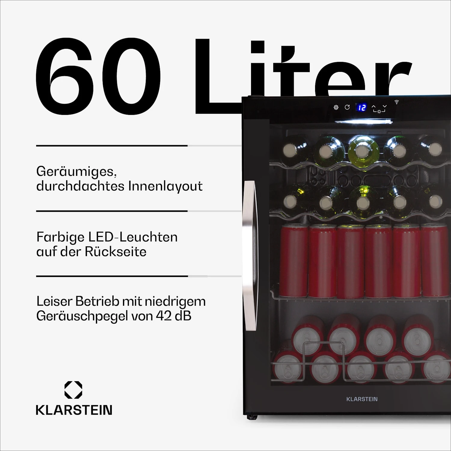 Coachella 60 Smart Getränkekühlschrank Mit Glastür 60 Liter 4 Coachella 60 Smart Getränkekühlschrank Mit Glastür 60 Liter – Bild 2