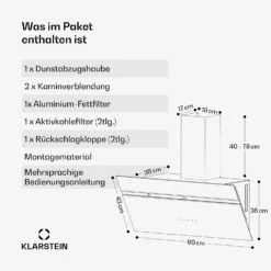 [Wiederverpackt] Alina Dunstabzugshaube | 90 Cm -KLarstein Verkaufsgeschäft 10046610 de 0007 usp 1