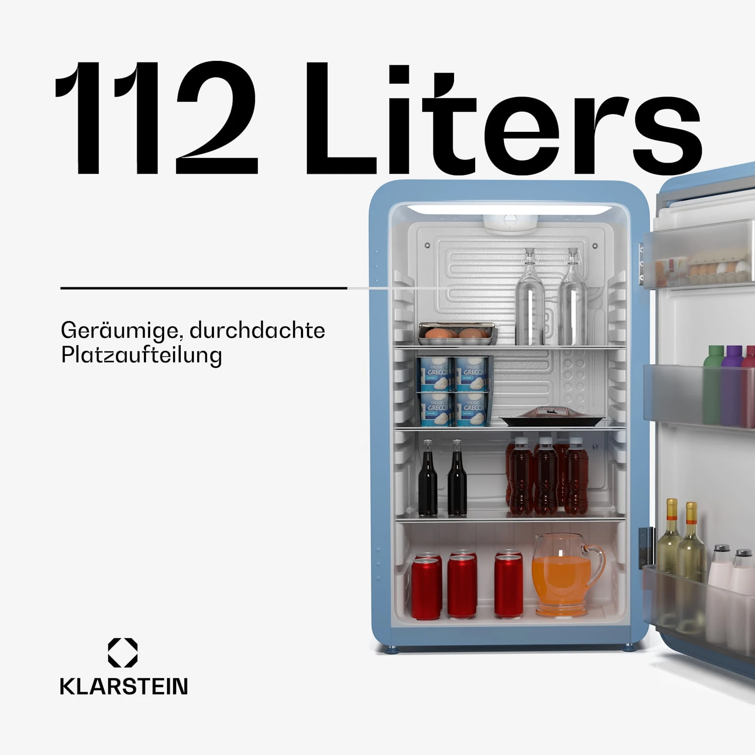 Audrey Evo Kühlschrank | 112L | Retro-Design 4 Audrey Evo Kühlschrank | 112L | Retro-Design – Bild 2