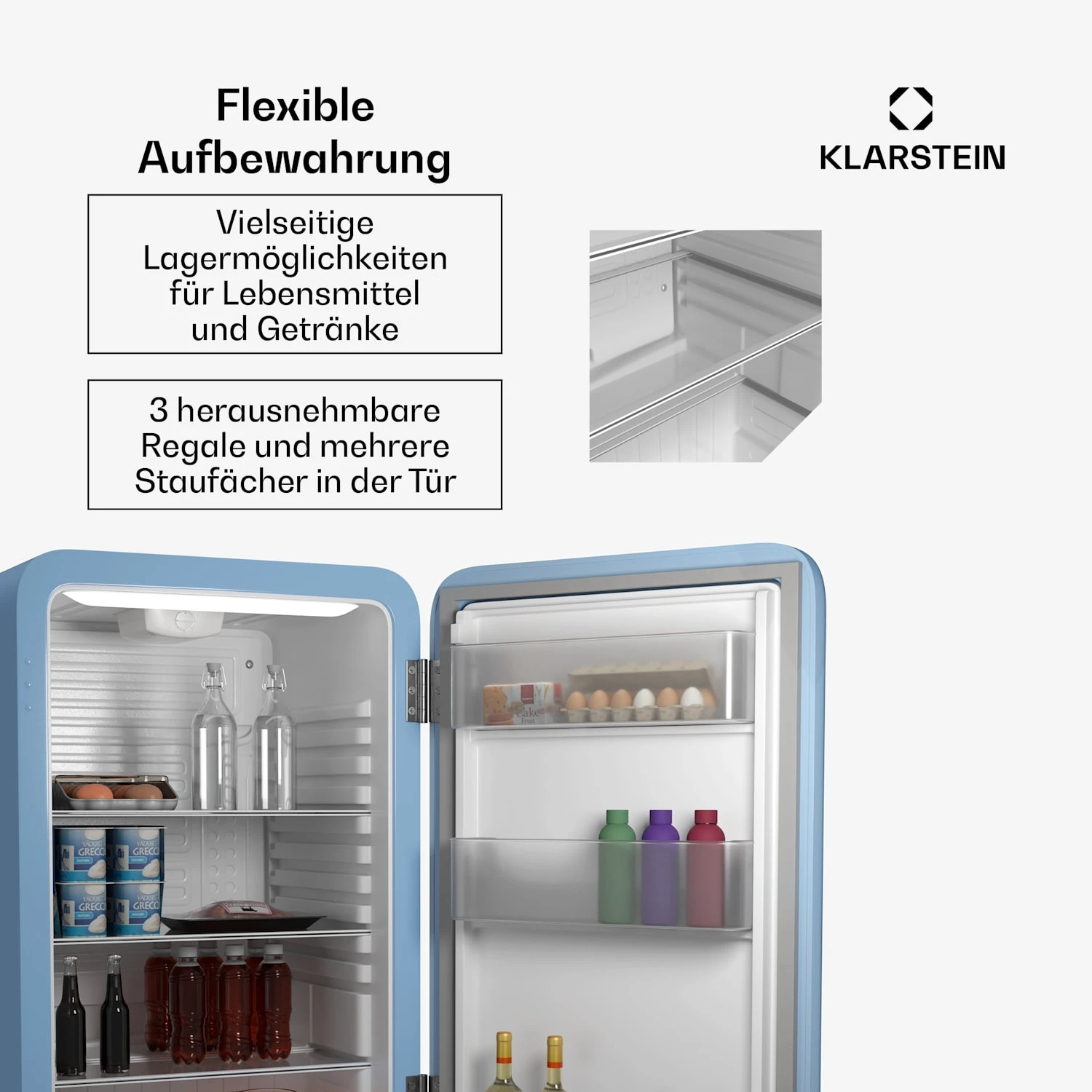 Audrey Evo Kühlschrank | 112L | Retro-Design 7 Audrey Evo Kühlschrank | 112L | Retro-Design – Bild 5