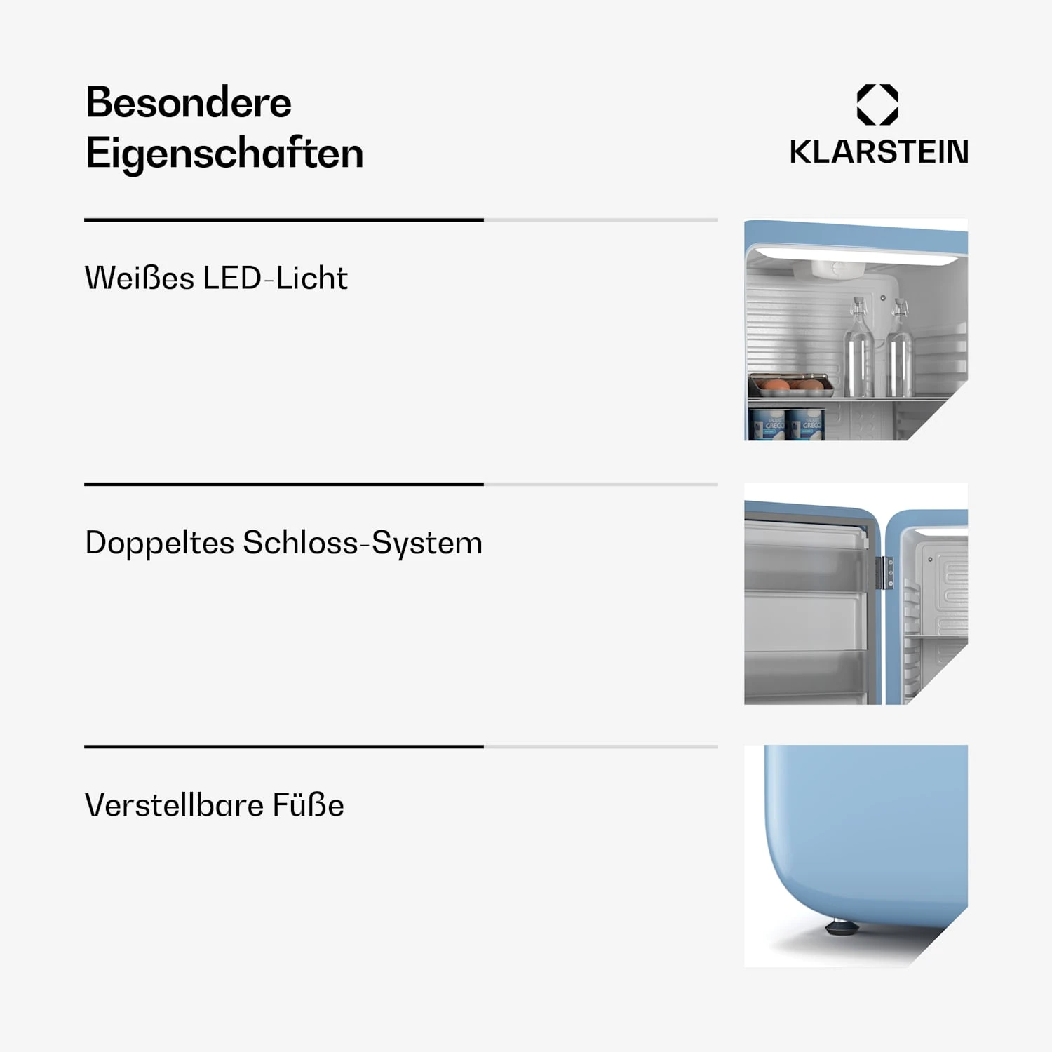 Audrey Evo Kühlschrank | 112L | Retro-Design 8 Audrey Evo Kühlschrank | 112L | Retro-Design – Bild 6