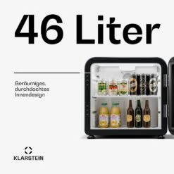 Audrey Evo Getränkekühlschrank Mit Glastür | Retro-Design | 46 L -KLarstein Verkaufsgeschäft 10046631 de 0002 usp