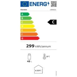 Audrey Evo Getränkekühlschrank Mit Glastür | Retro-Design | 46 L -KLarstein Verkaufsgeschäft 10046631 energy label