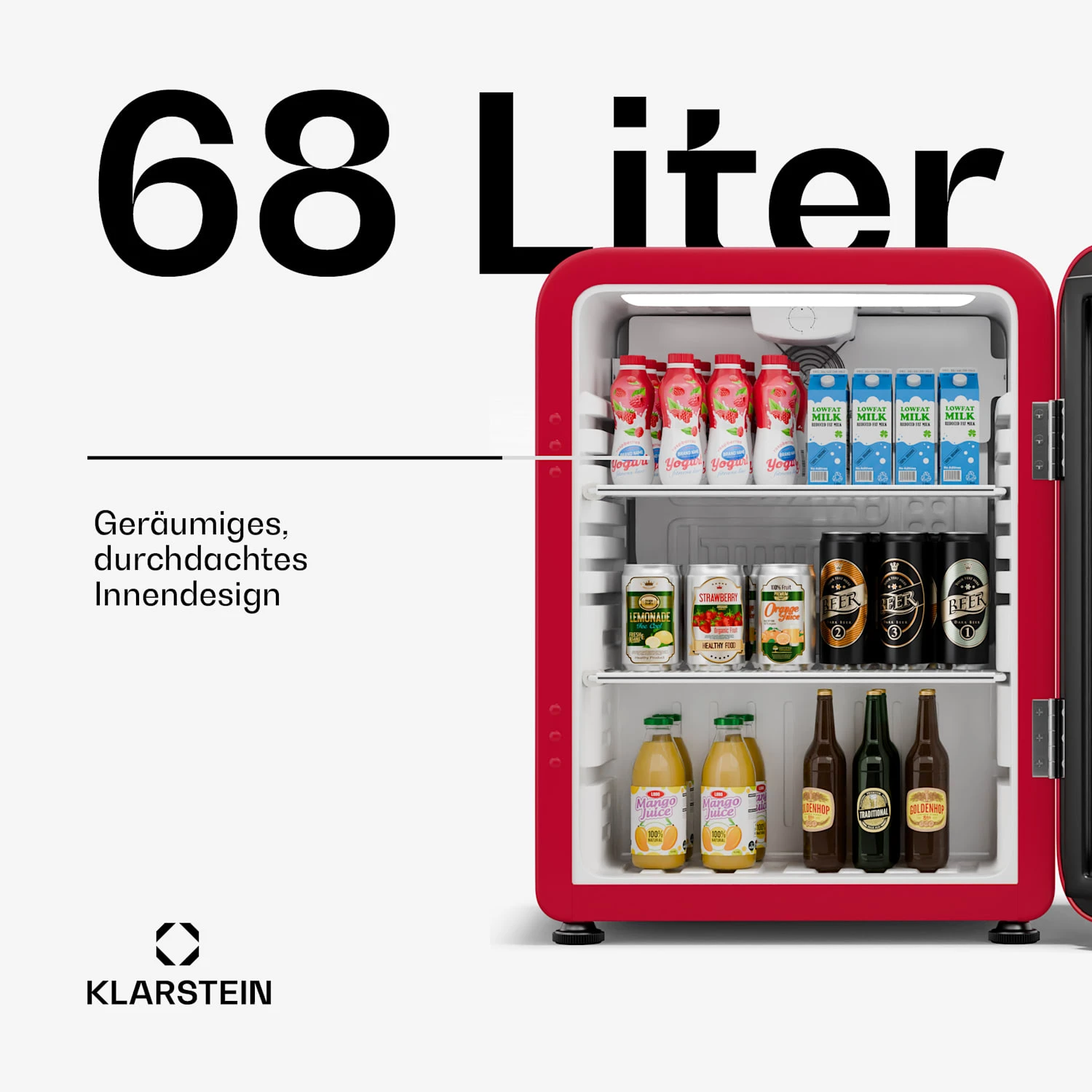 Audrey Evo Getränkekühlschrank Mit Glastür | Retro-Design | 68 L 4 Audrey Evo Getränkekühlschrank Mit Glastür | Retro-Design | 68 L – Bild 2