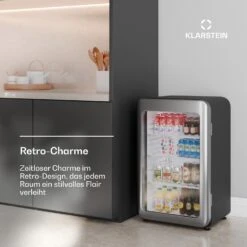 Audrey Evo Getränkekühlschrank Mit Glastür | Retro-Design | 93 L -KLarstein Verkaufsgeschäft 10046636 de 0003 usp