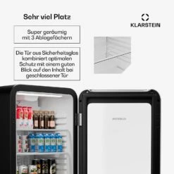 Audrey Evo Getränkekühlschrank Mit Glastür | Retro-Design | 93 L -KLarstein Verkaufsgeschäft 10046636 de 0005 usp