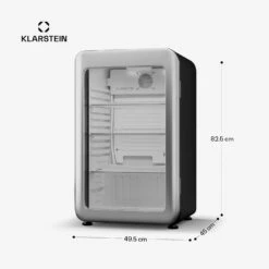 Audrey Evo Getränkekühlschrank Mit Glastür | Retro-Design | 93 L -KLarstein Verkaufsgeschäft 10046636 yy 0011 dimensions