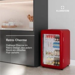 Audrey Evo Getränkekühlschrank Mit Glastür | Retro-Design | 113 L -KLarstein Verkaufsgeschäft 10046638 de 0003 usp