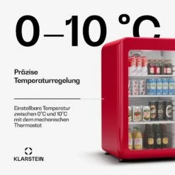 Audrey Evo Getränkekühlschrank Mit Glastür | Retro-Design | 113 L -KLarstein Verkaufsgeschäft 10046638 de 0004 usp