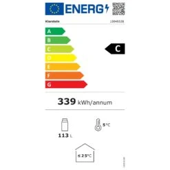 Audrey Evo Getränkekühlschrank Mit Glastür | Retro-Design | 113 L -KLarstein Verkaufsgeschäft 10046638 energy label