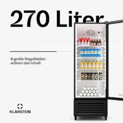 GrandCooler Getränkekühlschrank Mit Glastür | 270 L -KLarstein Verkaufsgeschäft 10046641 de 0003 usp