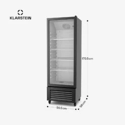 GrandCooler Getränkekühlschrank Mit Glastür | 270 L -KLarstein Verkaufsgeschäft 10046641 yy 0011 dimensions