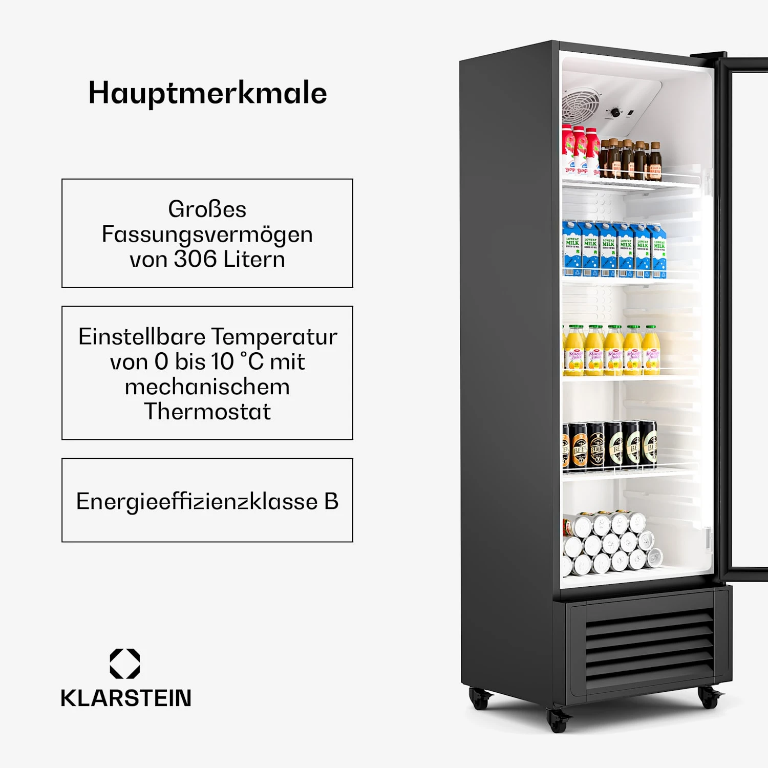 GrandCooler Getränkekühlschrank Mit Glastür | 306 L 4 GrandCooler Getränkekühlschrank Mit Glastür | 306 L – Bild 2