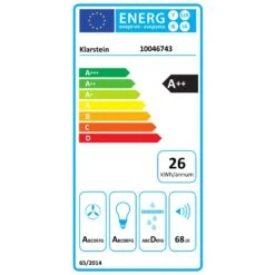 CurveVent Dunstabzugshaube | 60 Cm -KLarstein Verkaufsgeschäft 10046743 energy label