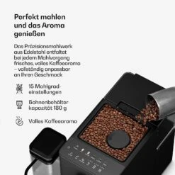 Velaire 20bar 1350W Kaffeevollautomat Schwarz 15 Velaire 20bar 1350W Kaffeevollautomat Schwarz -KLarstein Verkaufsgeschäft 10047347 de 0005 usp