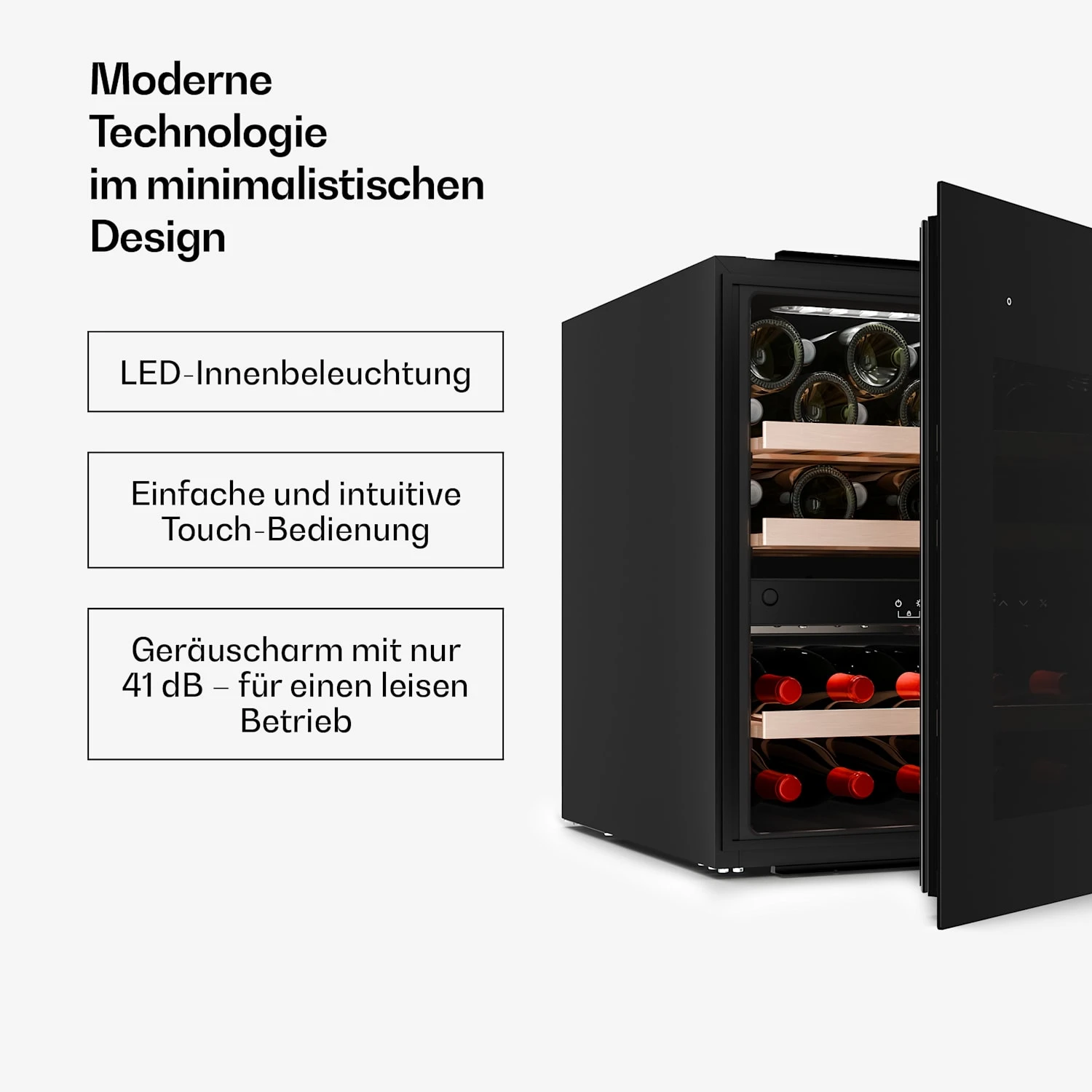 Velaire 65cm 36 Flaschen Weinkühlschrank 2 Zonen Schwarz 6 Velaire 65cm 36 Flaschen Weinkühlschrank 2 Zonen Schwarz – Bild 4