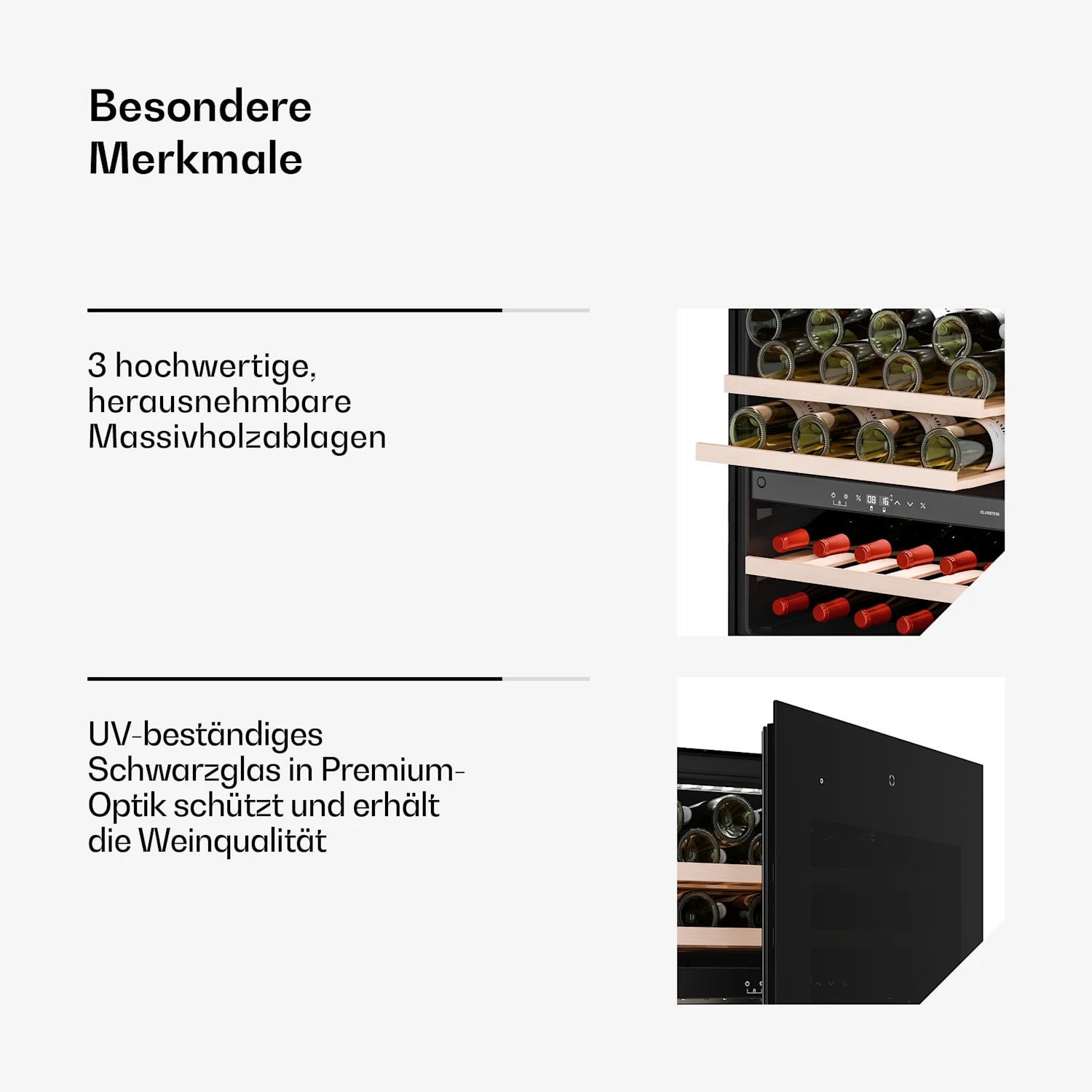 Velaire 65cm 36 Flaschen Weinkühlschrank 2 Zonen Schwarz 7 Velaire 65cm 36 Flaschen Weinkühlschrank 2 Zonen Schwarz – Bild 5